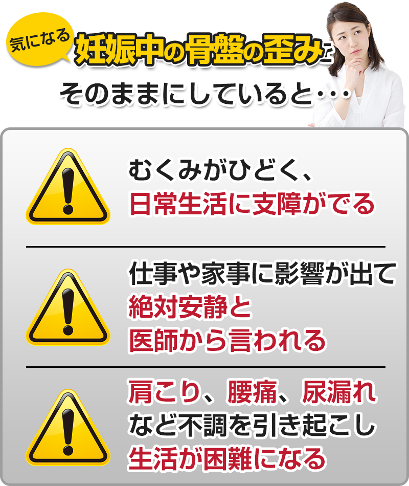 (マタニティ整体)そのままにしていると…